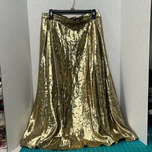 Vintage Halston III Rare Long Gold Skirt size 14 but runs small